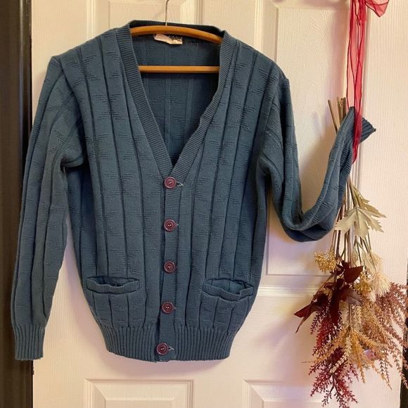 Vintage Seaforth cardigan - S. Teal - Picture 1 of 5